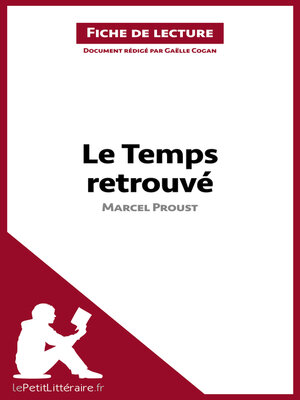 cover image of Le Temps retrouvé de Marcel Proust (Fiche de lecture)
